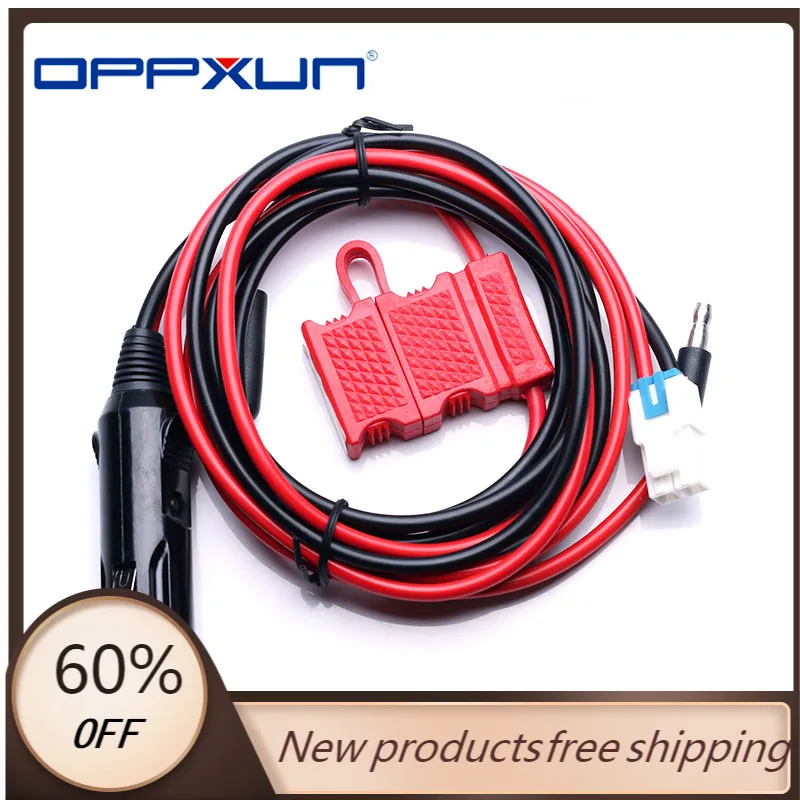 

OPPXUN 12V Power Cable Cord for Hytera Car Radio HYT MD780 MD650 Mobile Walkie Talkie With Fuse Cigarette Lighter Plug