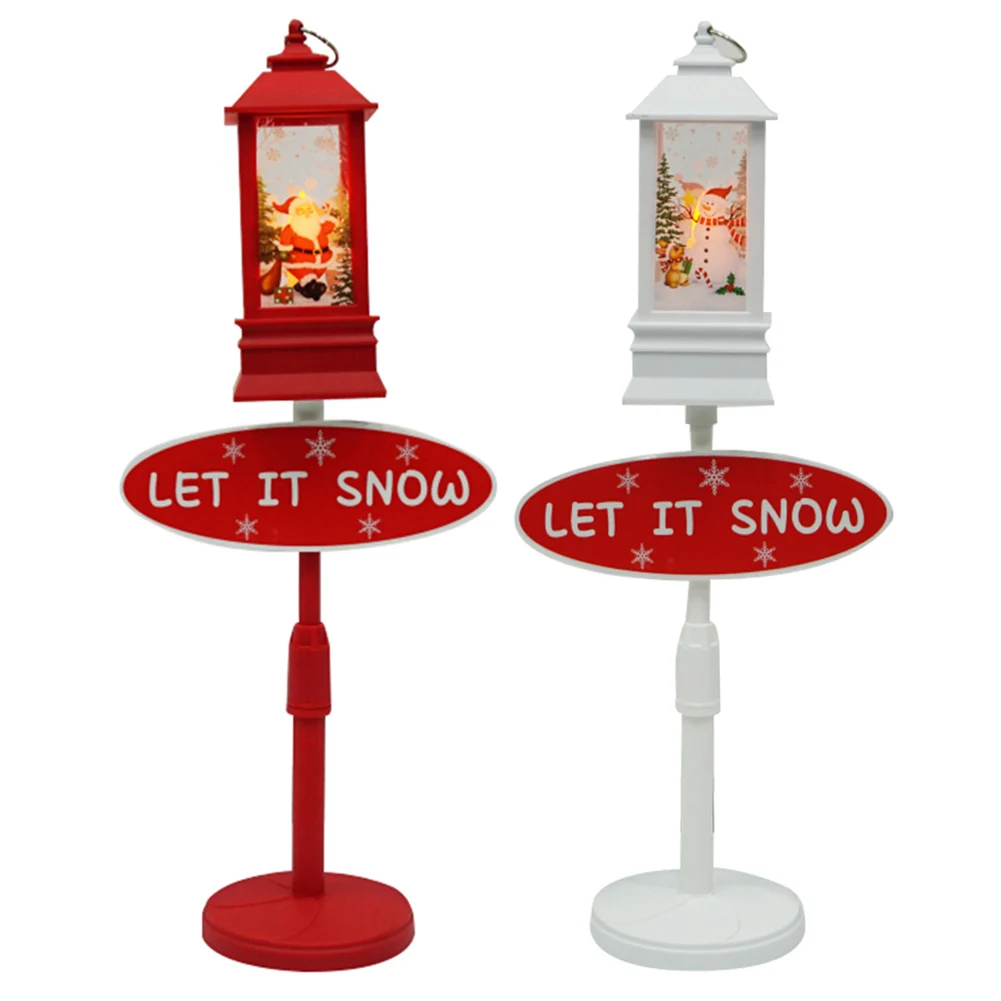 

Merry Christmas Snow Street Lamp Santa Claus Xmas Tree Snowman Ornaments Christmas Decorations for Home New Year