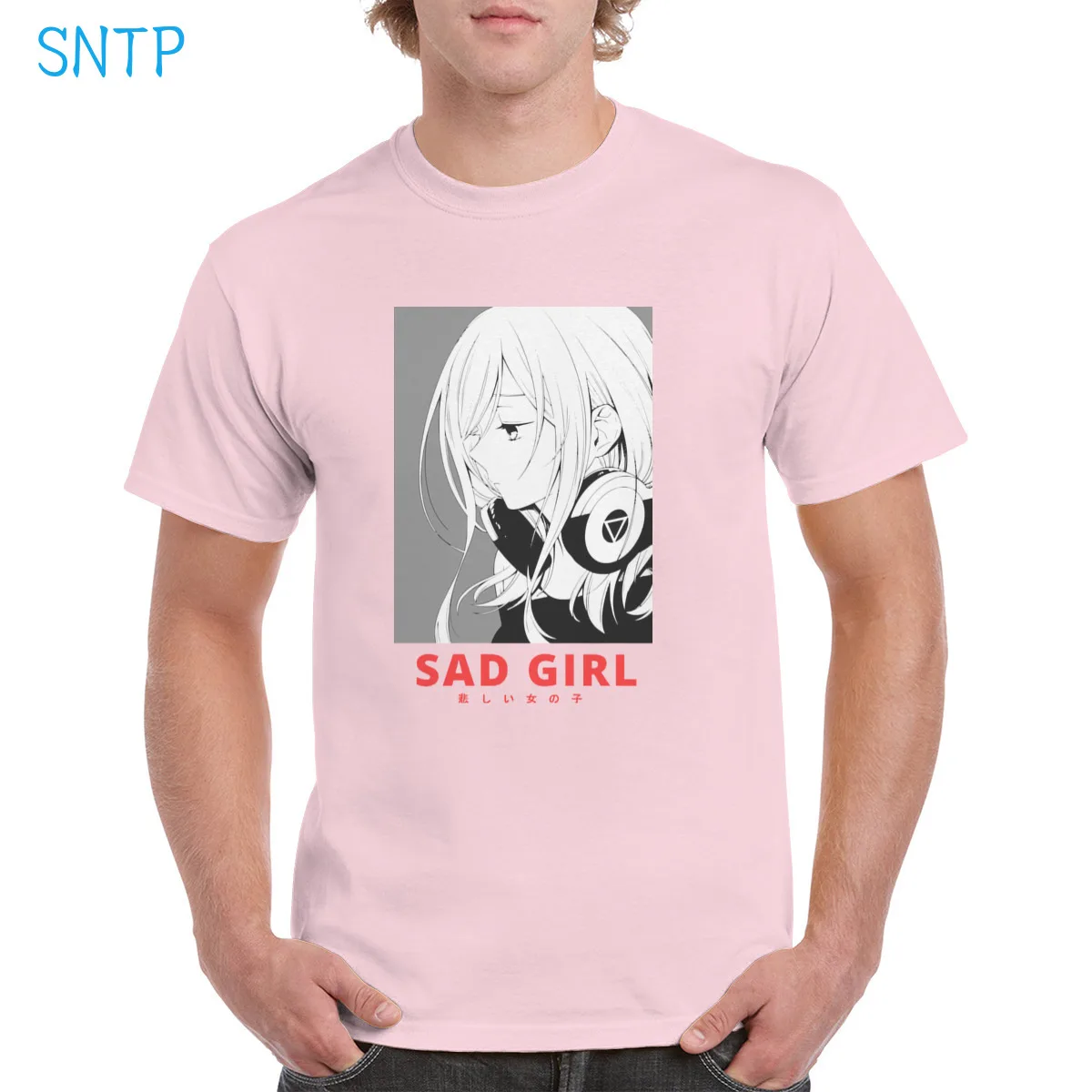 

Sad Girl Miku t shirt 100% Cotton Anime 5 Toubun No Hanayome Harajuku Black and white Graphic Oversized Top Female/Man T-shirt