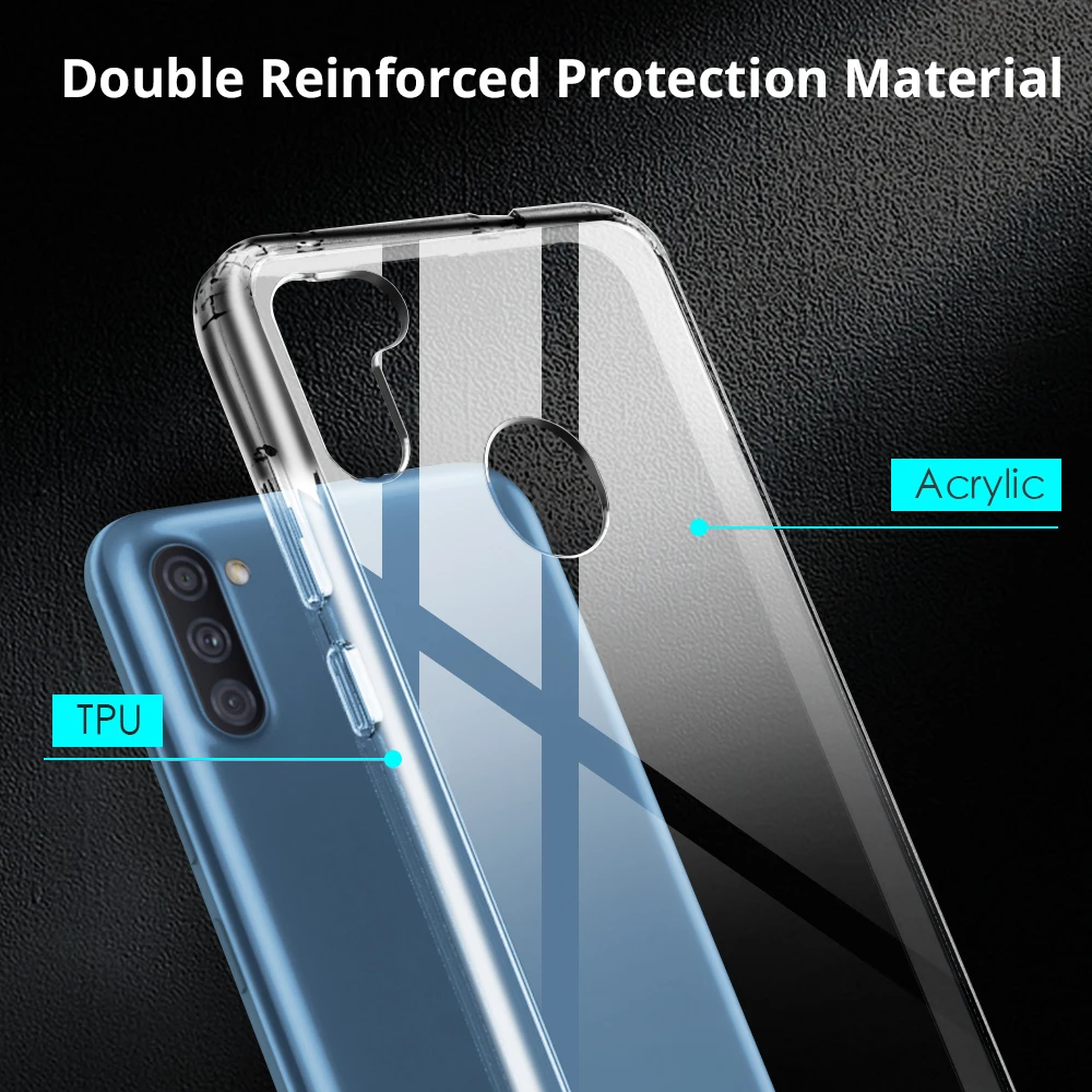 Роскошный прозрачный чехол для телефона Galaxy A11 2020 Global A115 ТПУ бампер с защитой от