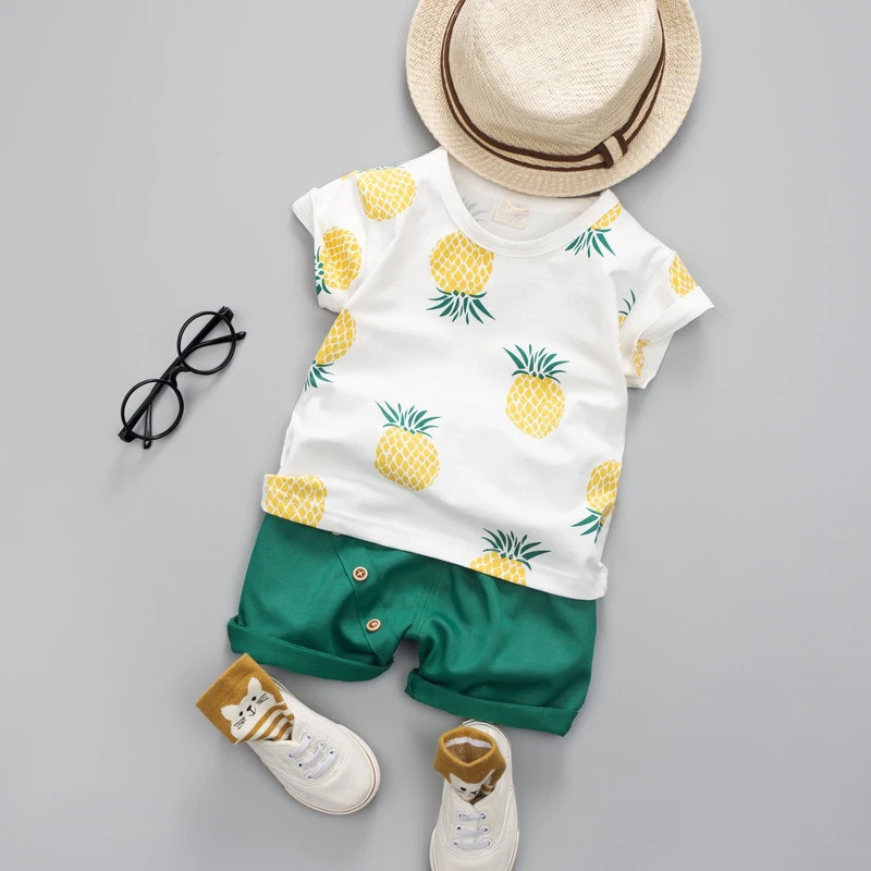 Humor Bear 2022 Summer Children Baby Boy Clothes Sets Kids 2pcs Sleeveless T-Shirt Toddler Suits Camo Shorts Child Clothing | Детская