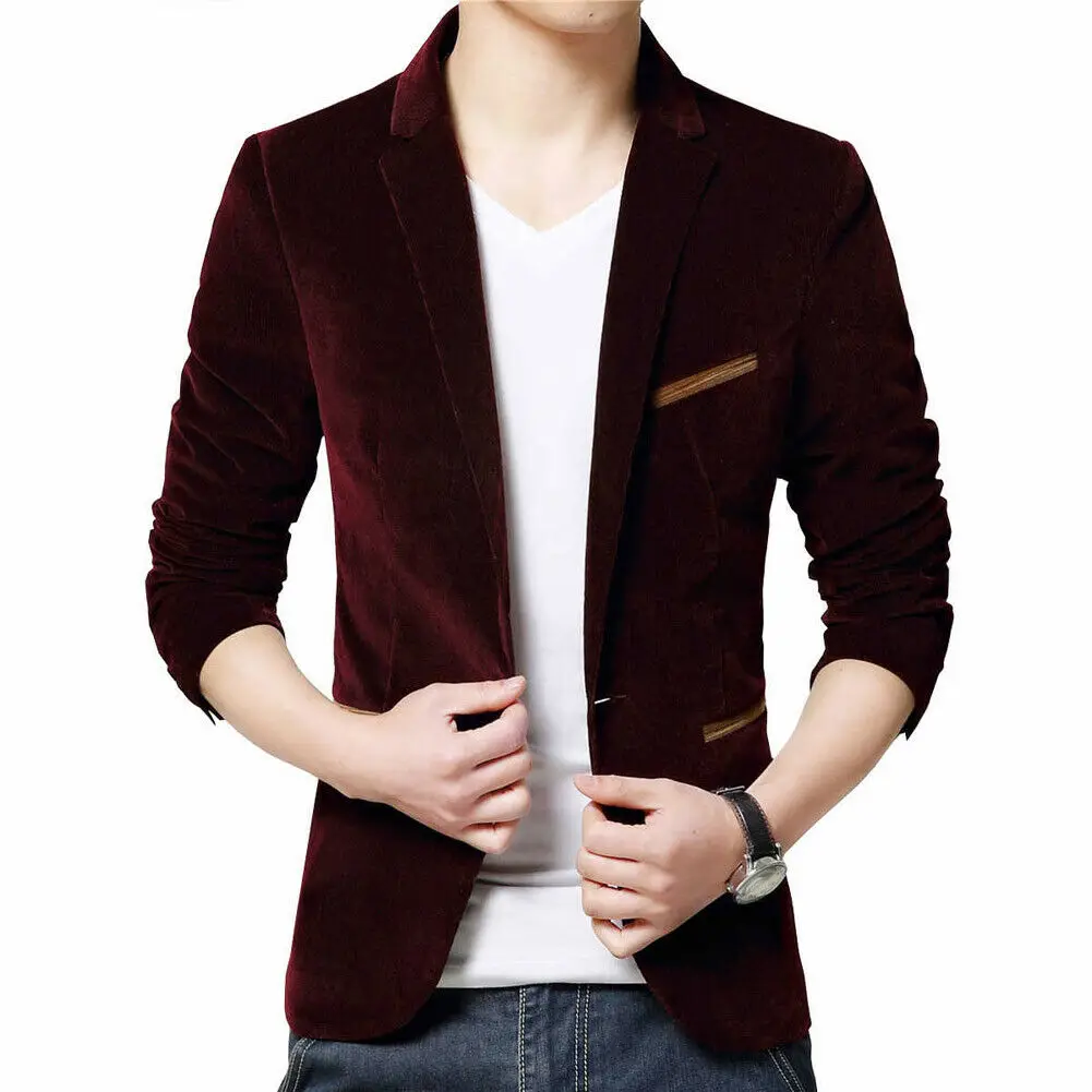 

Men Casual Blazers New Autumn Winter Smart Casual Jacket Suits Blazer Work Business One Suit Men's Blazer Fit Button Slim Coat