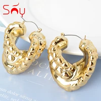 sunny jewelry fashion earrings copper african heart large style hoop earrings for women high quality classic party wedding