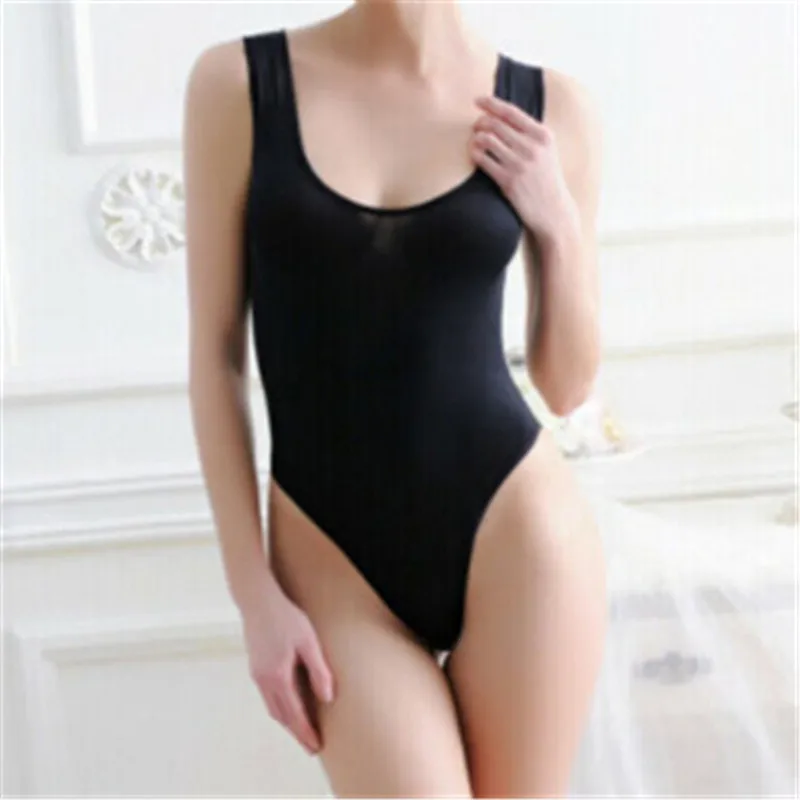 

2020 hot sale solid color sleeveless top sexy bodysuit summer slim Stretch Leotard Body Tops Jumpsuit underwear sleepwear