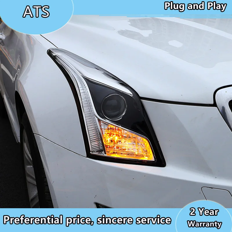 Стайлинг автомобиля для Cadillac ATS фары 2014 2016 светодиодный ные DRL Биксеноновые линзы