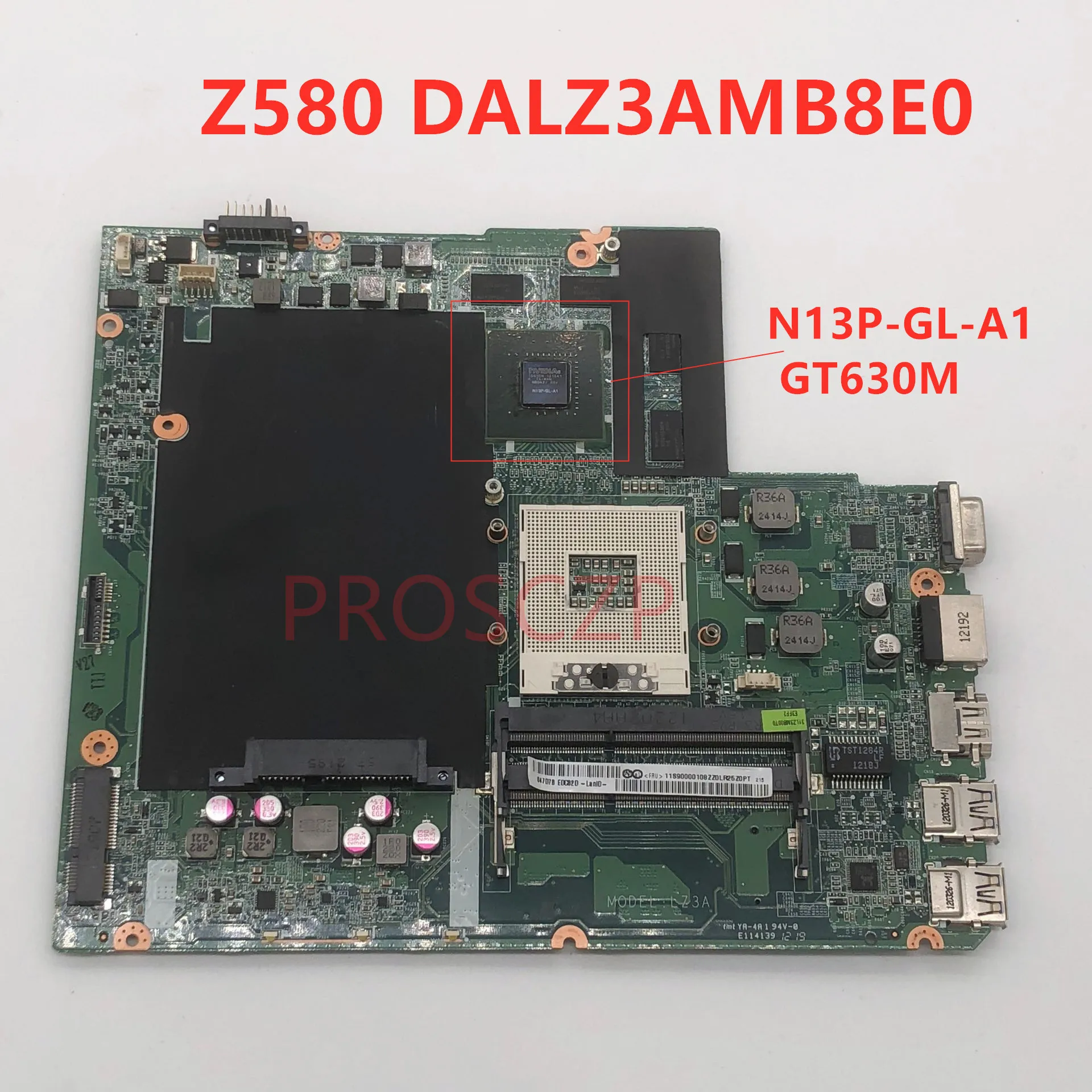 Для LENOVO Z580 DALZ3AMB8E0 REV:E материнская плата ноутбука HM76 с N13P-GL-A1 GT630M GPU 100% полностью