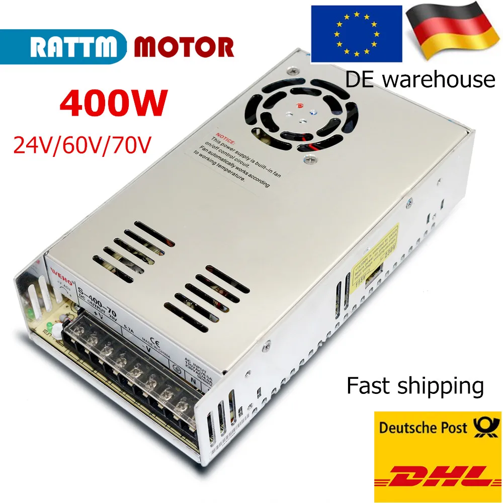 24V / 60V 70V блок питания с переключением постоянного Мощность поставить 400W 5.7A один
