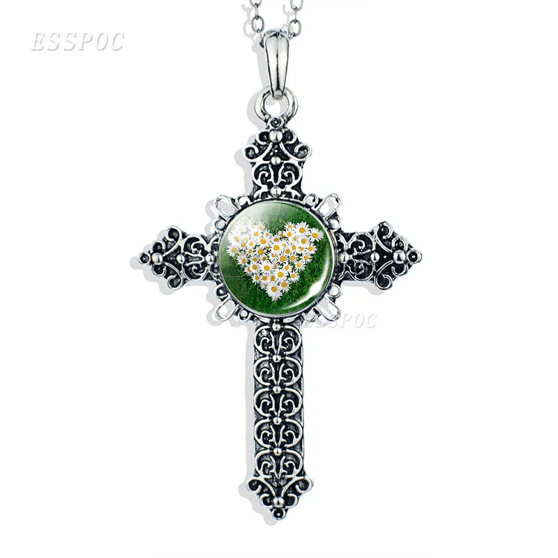 Четыре листа клевера Ирландия крест ожерелье Lucky Shamrock бижутерия со стеклянными