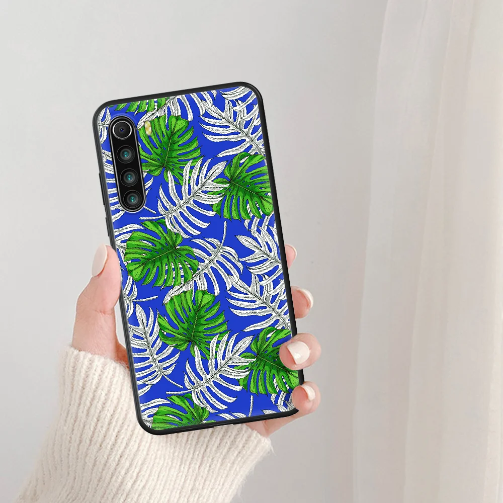 

Leaves Monstera Phone Case For Xiaomi Redmi Note 7 8 8T 9 9S 4X 7 7A 9A K30 Pro Ultra black Funda Soft Back 3D Waterproof Luxury