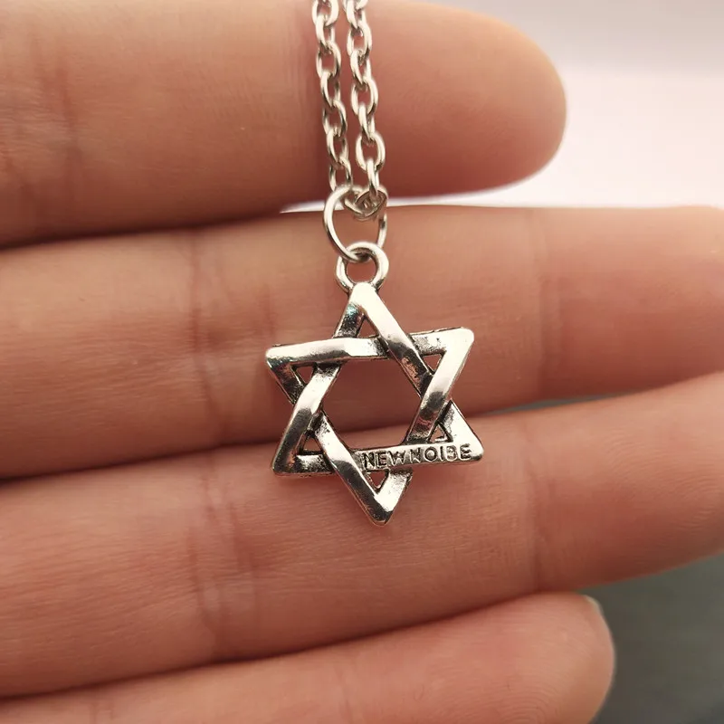 Серебряное ожерелье еврейская звезда Давида кулон ювелирные изделия амулет