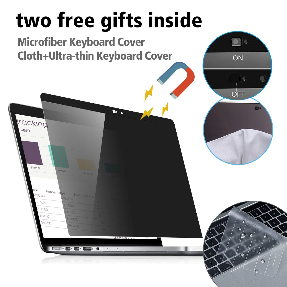 Магнитный фильтр конфиденциальности для Apple MacBook Touch ID Air 13 A1932 2018 антибликовый