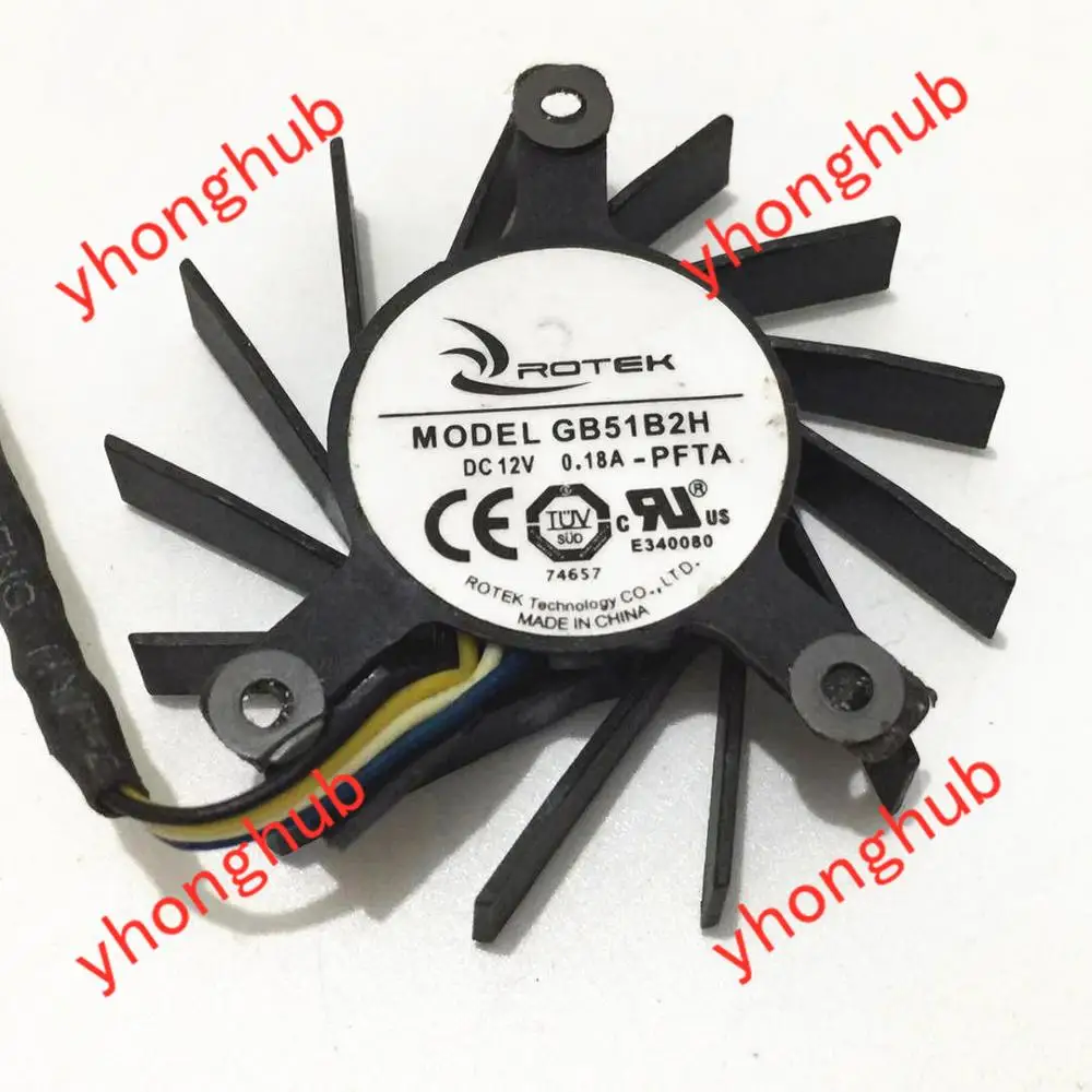 ROTEK GB51B2M GB51B2H DC 12V 0.15A 4 проводной Сервер вентилятор охлаждения|cooling fan|server fan70mm fan |