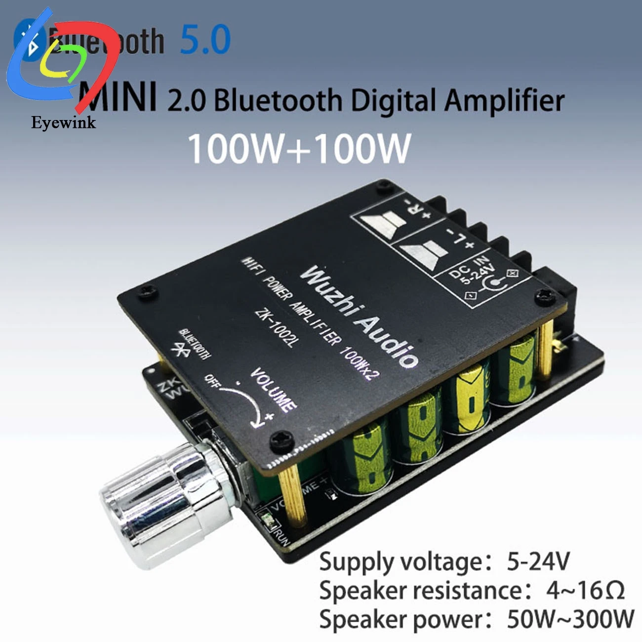 ZK 1002L 100WX2 Мини Bluetooth 5 0 Беспроводной аудио Мощность цифровой усилитель доска
