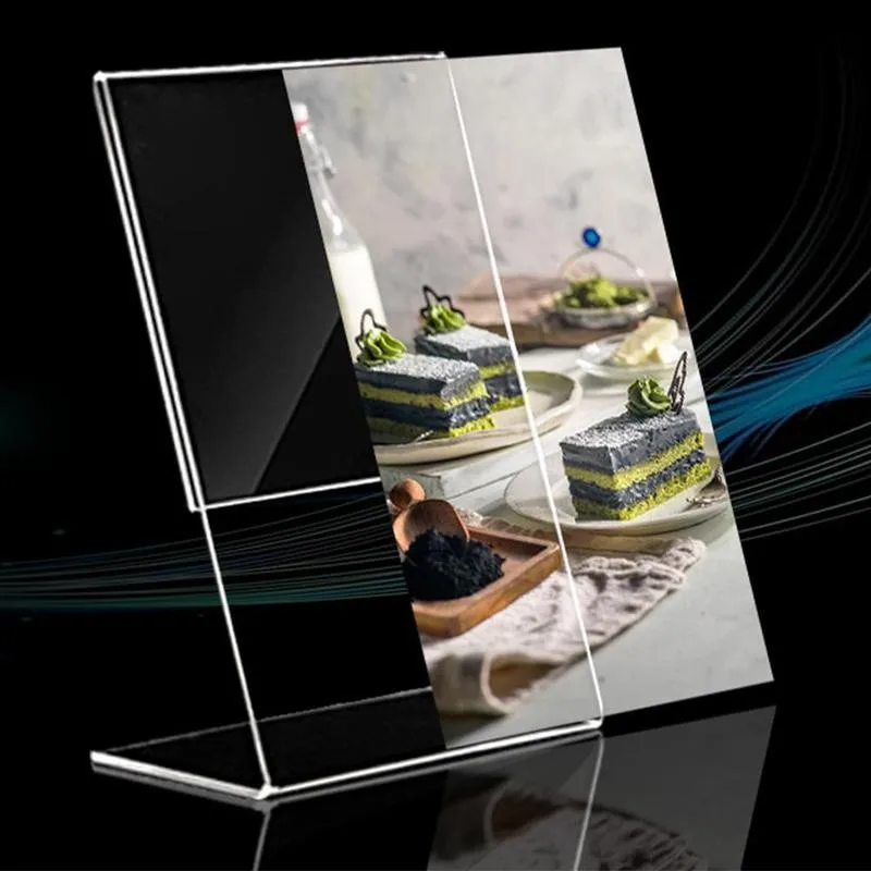 

A4/A5/A6 Transparent Acrylic Display Stand Desk Shelf High Quality Display Card Stand Office Business Stand Desktop Holder