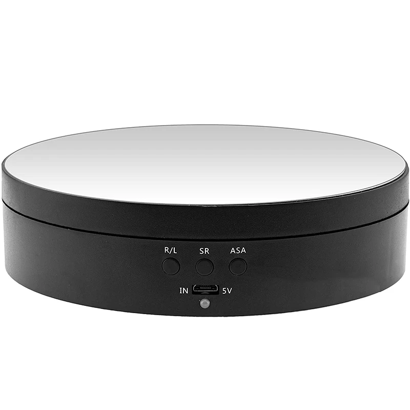 

SHGO HOT-360 Degree Motorized Rotating Mirrored Display Stand Turntable Show Case for Show Jewelry Take Photo Backdrop Stand