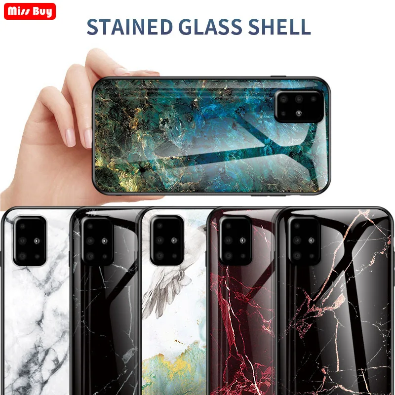 Мраморный чехол из закаленного стекла для Samsung galaxy A51 A71 S10 S10E Plus S11 S111E роскошный