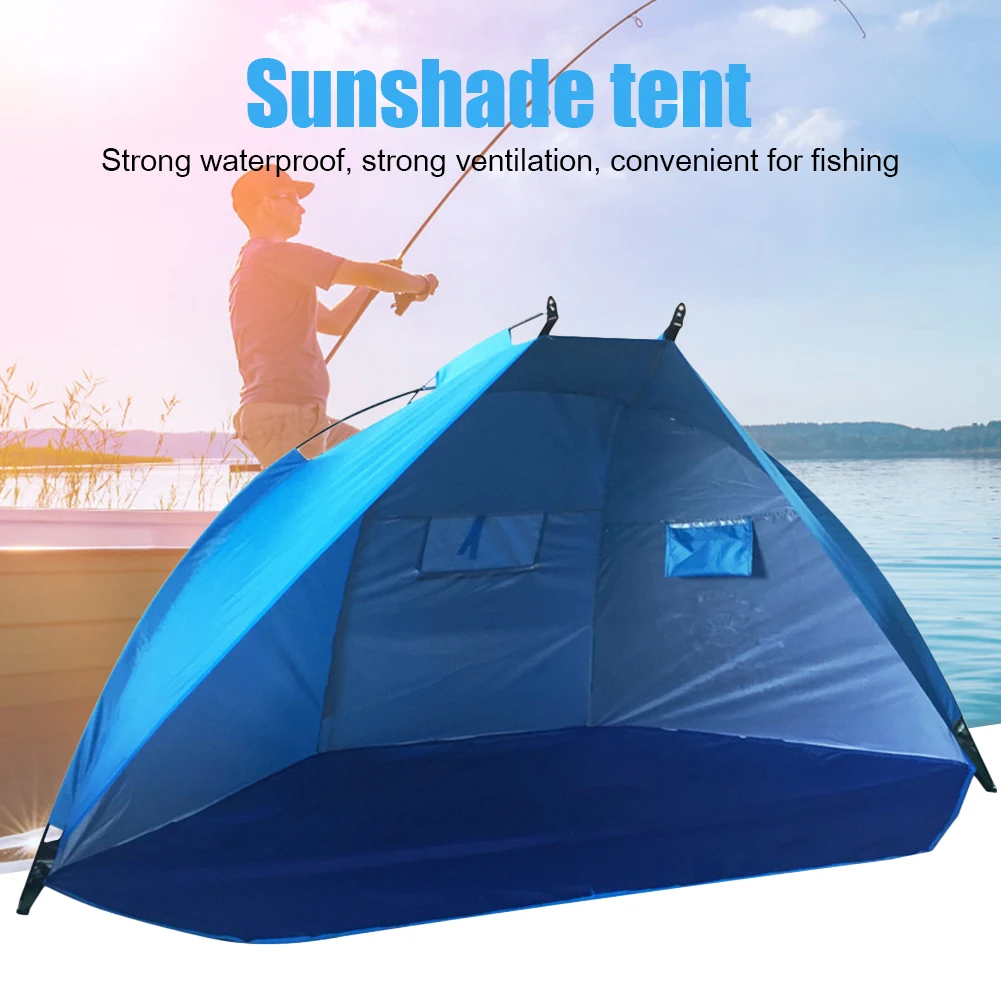 

Автоматическая выдвижная семейная палатка для кемпинга на 1-2 человек, водонепроницаемая Солнечная палатка для рыбалки, кемпинга, пешего ту...