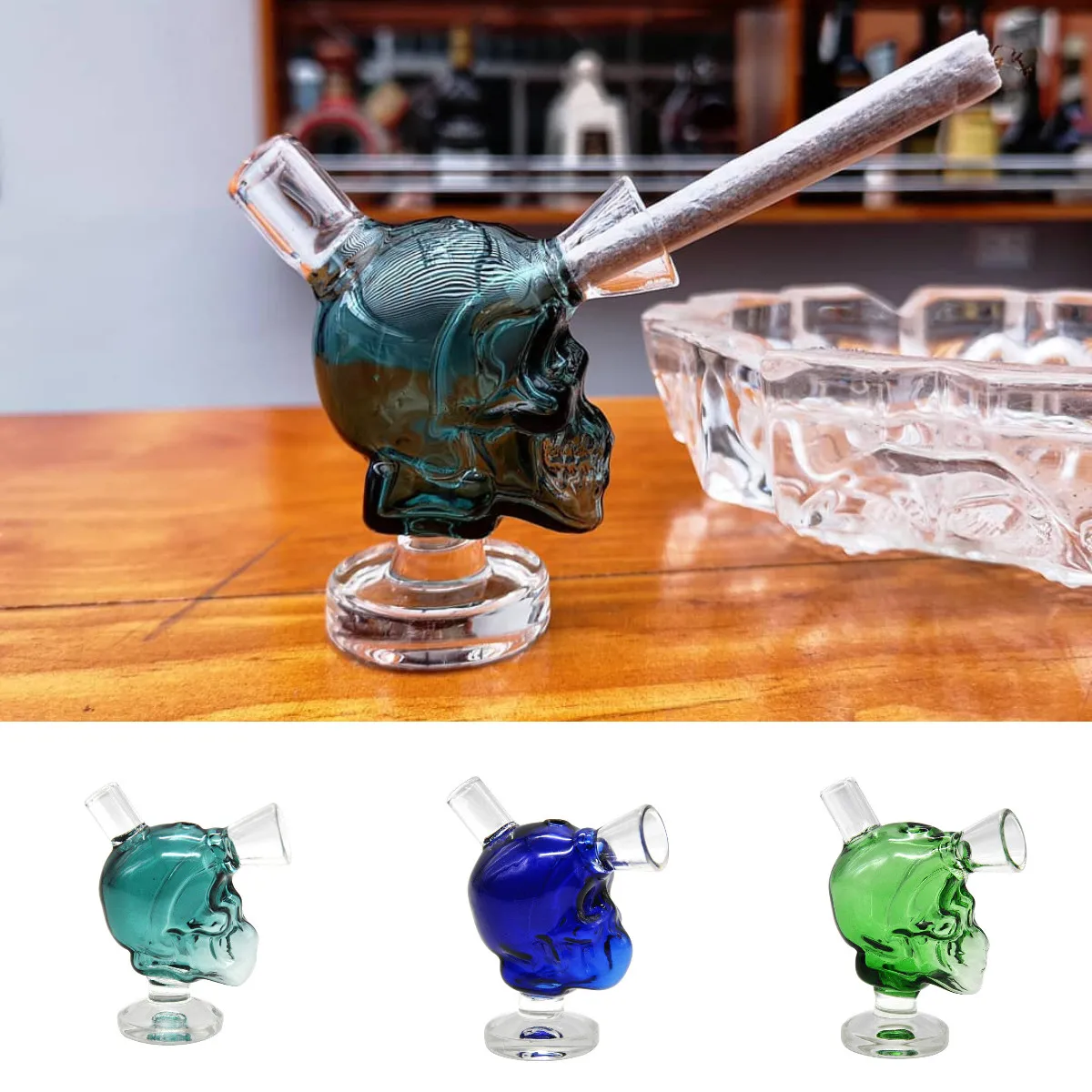 

2.6 inch Glass Skull Blunt Joint Bubbler