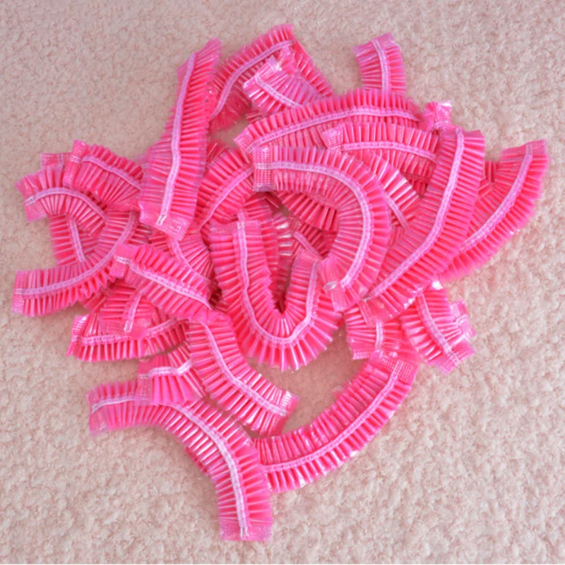 

Retail 100pcs Clear Disposable Plastic Shower Bath Caps for spa Hair Salon For Hotel/Home Use