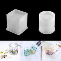 1pcs square round pen holder epoxy resin transparent silicone molds containers uv resin mould for diy jewelry findings tools