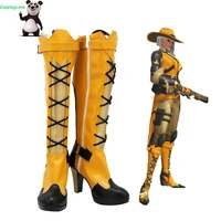 cosplaylove ow game new hero ashe yellow shoes cosplay long boots leather custom made