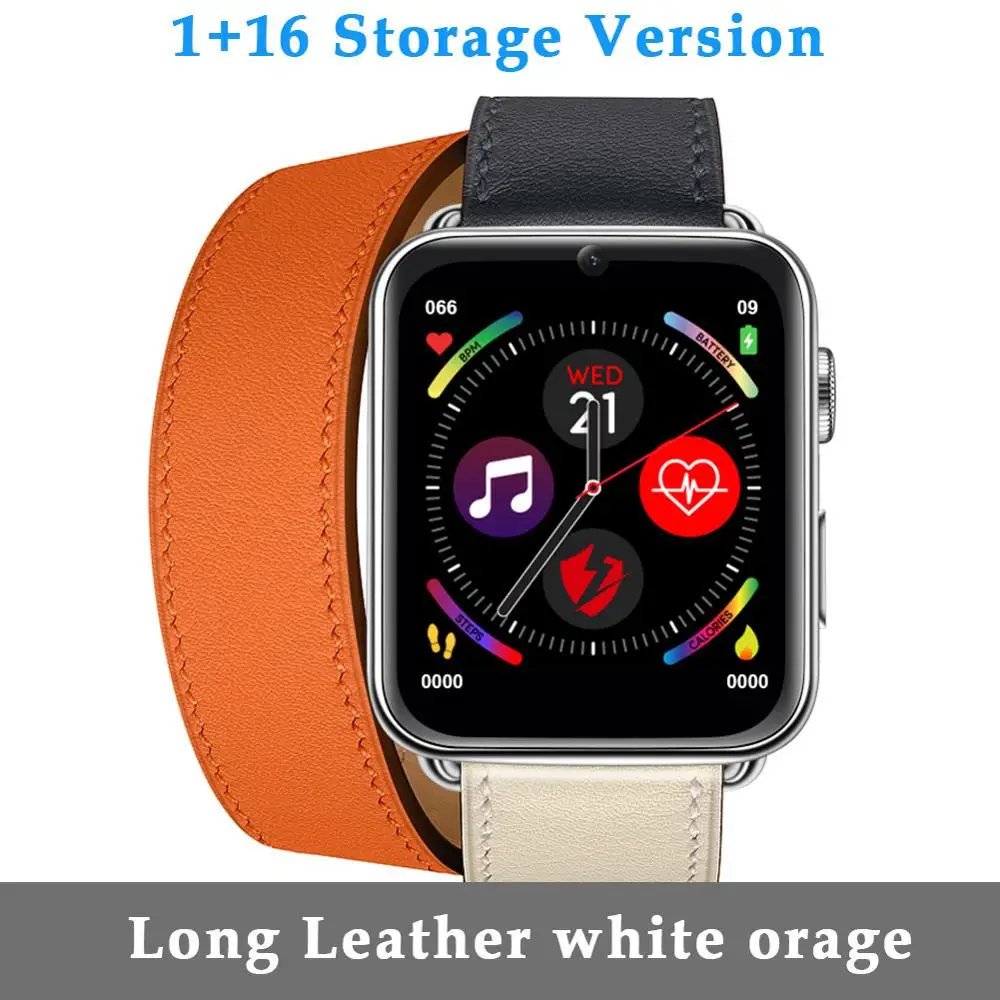 leather colorful 2 LEMFO LEM10 4G Smart Watch 1.82 inch Big Screen Android 7.1 3G RAM 32G ROM LTE 4G Sim Camera GPS WIFI Heart Rate Men Women - Цвет: leather colorful 2