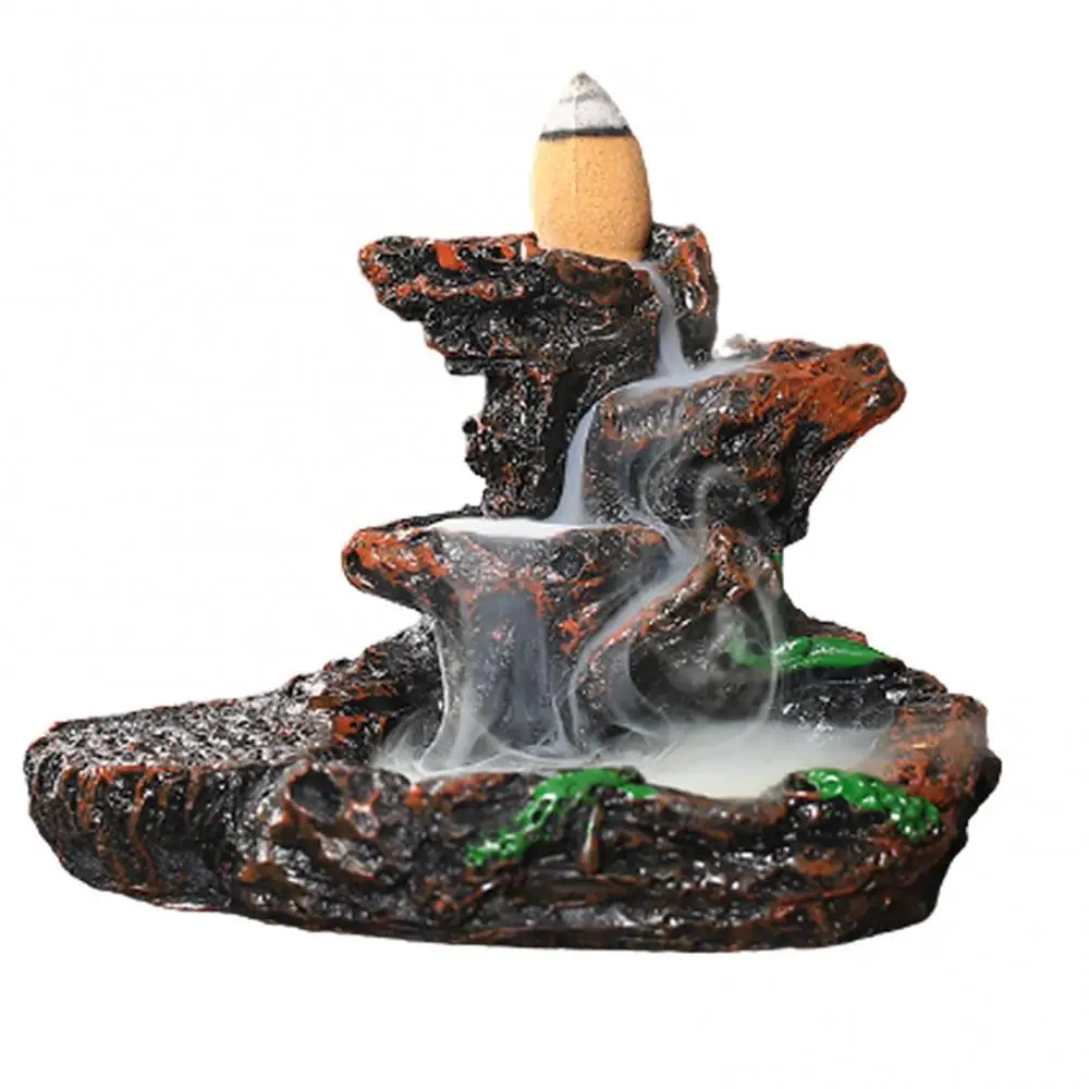 

Waterfall Backflow Incense Cones Resin Backflowr Resin Mountains Rivers Incense Burners Holder Censer Aromatherapy Home Decor