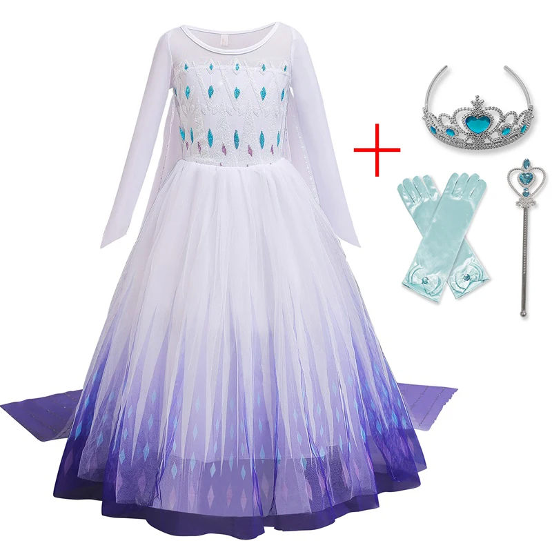 Белоснежный костюм принцессы косплей-вечеринка на Хэллоуин платье для девочек