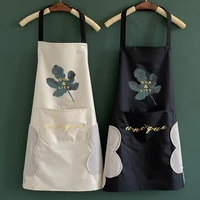 aprons for woman household cooking apron waterproof apron adult bib chef baking apron kitchen apron housework solid color apron