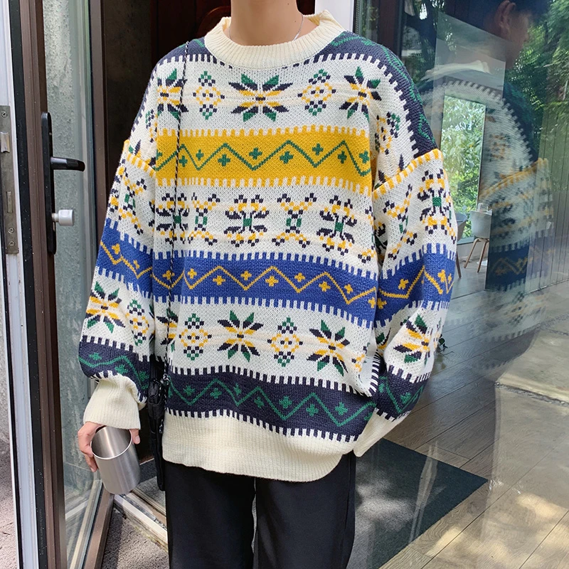 Мужские Новые свитера женские корейские снежинки Рождественские теплые унисекс