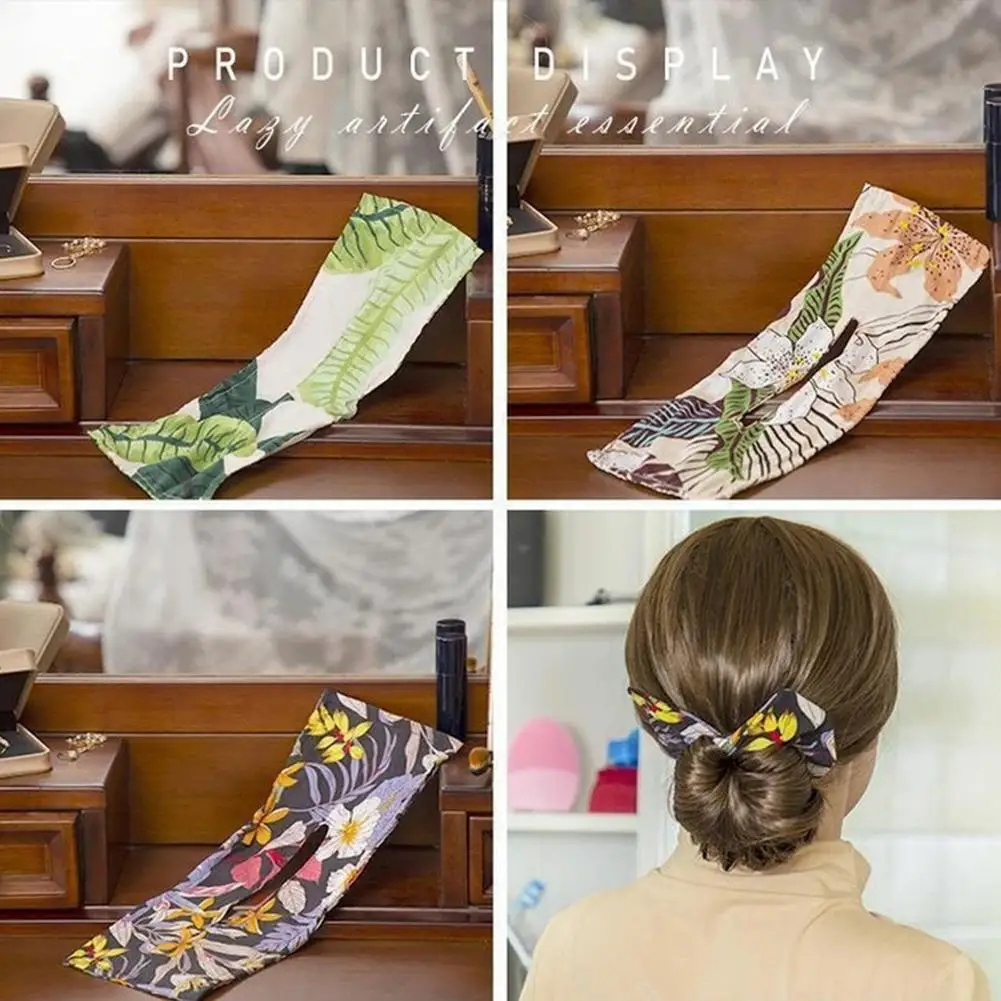 

6PC Chiffon Bowknot Elastic Hair Band For Women Girls Solid Color Scrunchies Headband Hair Ties Ponytail Holder Hair Accessories