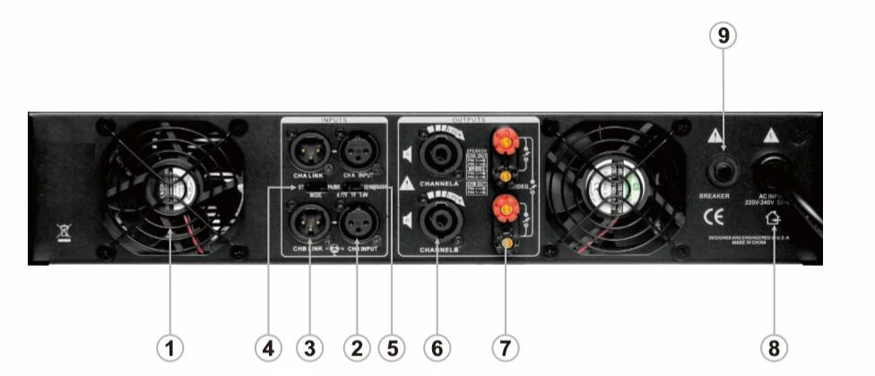 GETSHOW 2x1250 Вт Профессиональный Усилитель стерео усилитель трансформатор усилитель для PA спикер линейного массива