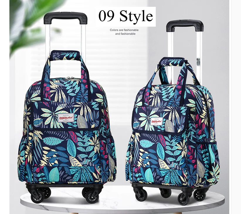 Women Travel Trolley Bag  Travel Luggage bags Trolley Wheeled Backpacks Carry On Luggage bags Oxford Rolling Backpack For Travel