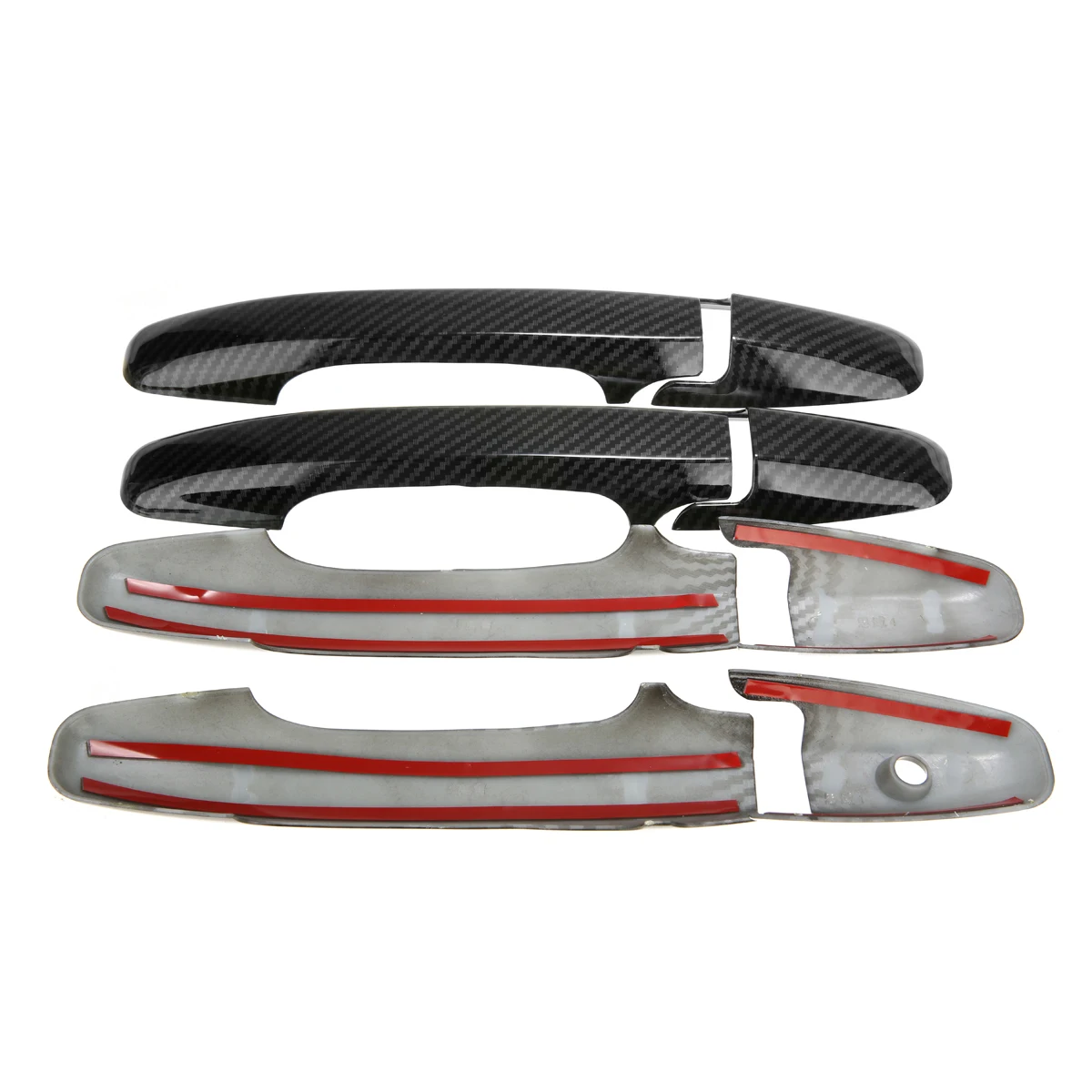 8 шт./компл. углеродное волокно стиль Наружная ручка двери автомобиля захват