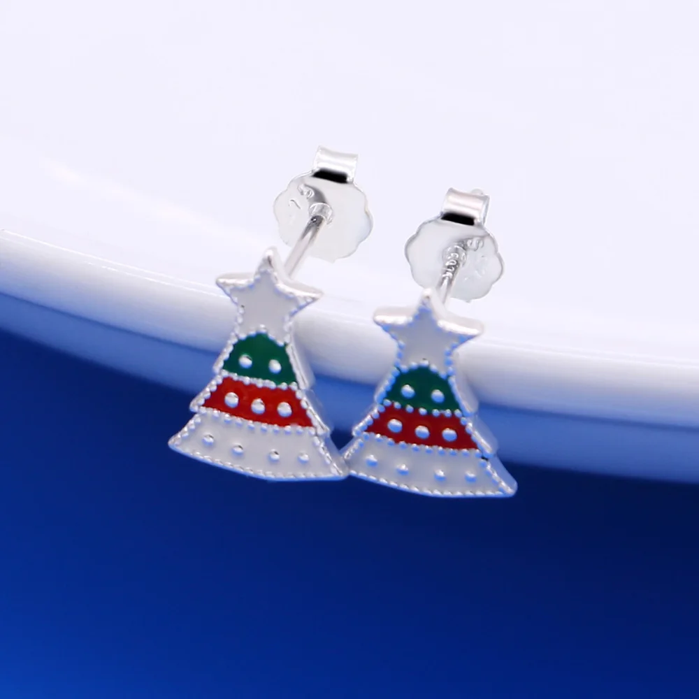 Рождественский подарок новые милые красочные эмалевые рождественские серьги