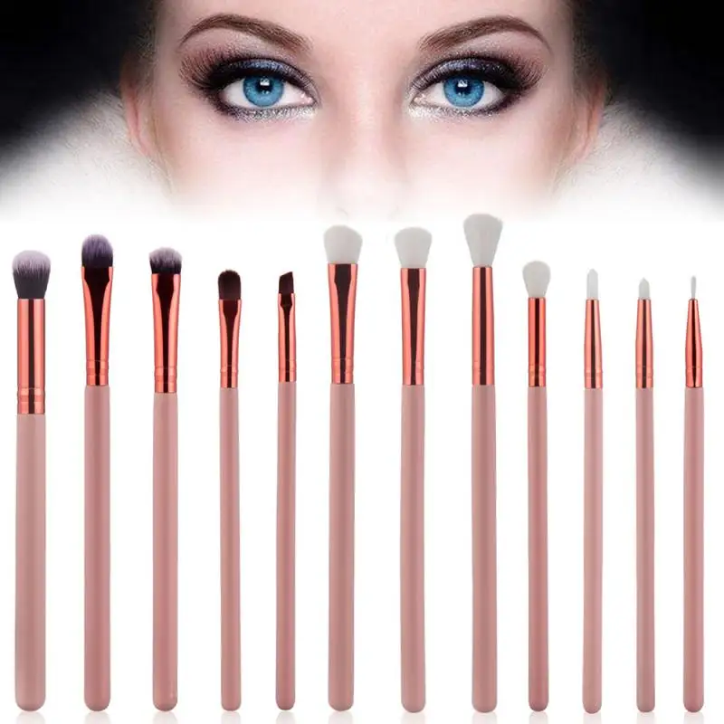 Набор кистей для макияжа 12 шт. консилер тени век бровей основы пудры румян