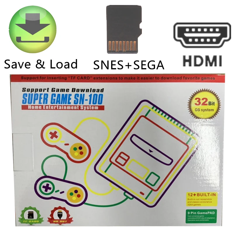 Супер Классическая игровая консоль HDMI HD Out для супер игр snes 32 бит Поддержка