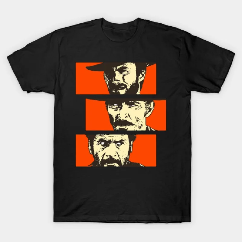 

Blondie Angel Eyes Tuco Cowboy Clint Eastwood The Good The Bad And Ugly T Shirt Il Buono Brutto Cattivo Crewneck Cotton T-shirts