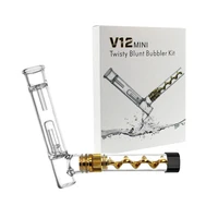 original v12 mini glass pipe with filter herb pipe twisty glass blunt tobacco smoking pipes portable mini kit