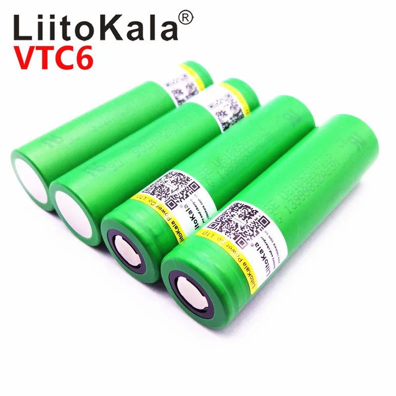 Литий ионный аккумулятор Liitokala VTC6 3 7 в 3000 мАч 18650 US18650VTC6 30 А 60 А|battery 18650|li-ion batterybattery a