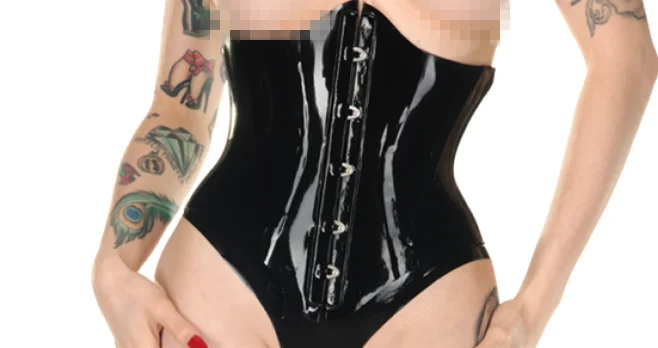 Günstig Latex Volle Abdeckung Body Mit Socken Und Handschuhe Und Abnehmbare Pferdeschwanz Haube Einschließlich Korsett