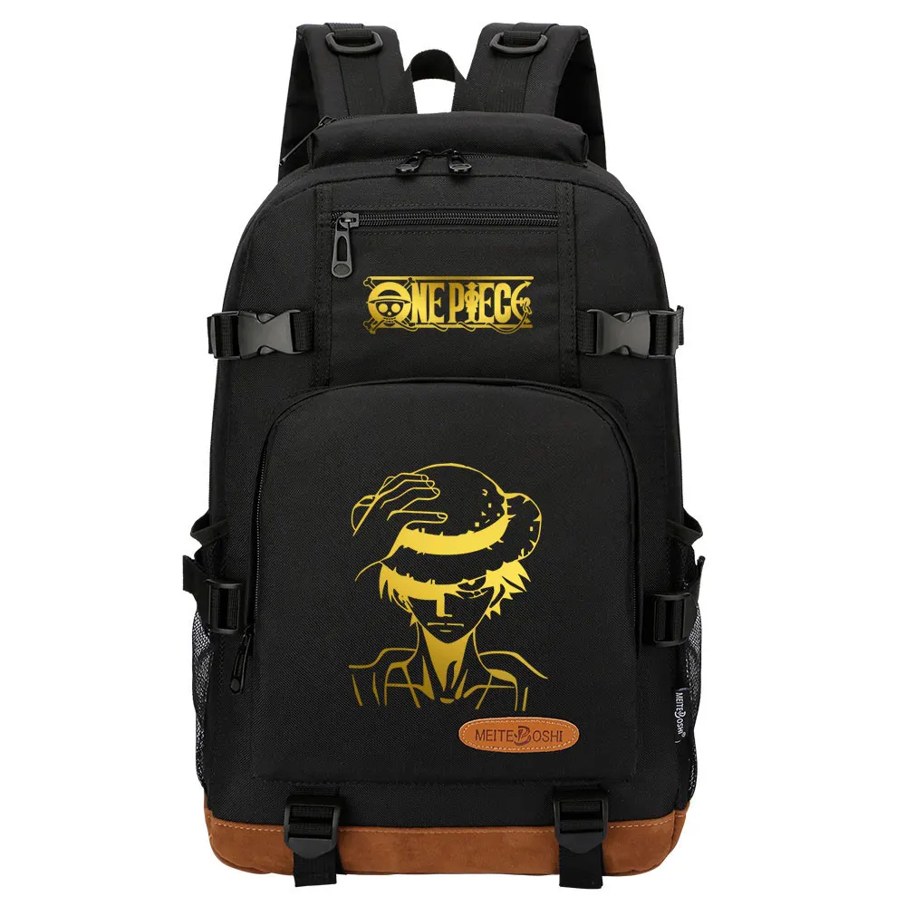 

New Anime Gold One Piece Skull Boys Girls Kids School Book Bags Women Bagpack Teenagers Canvas Men Laptop Travel Backpack