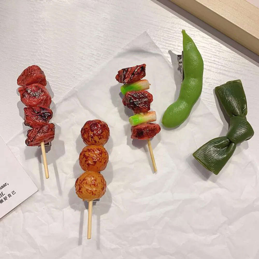 Заколки для волос с имитацией еды забавные заколки изображением свиных ребер