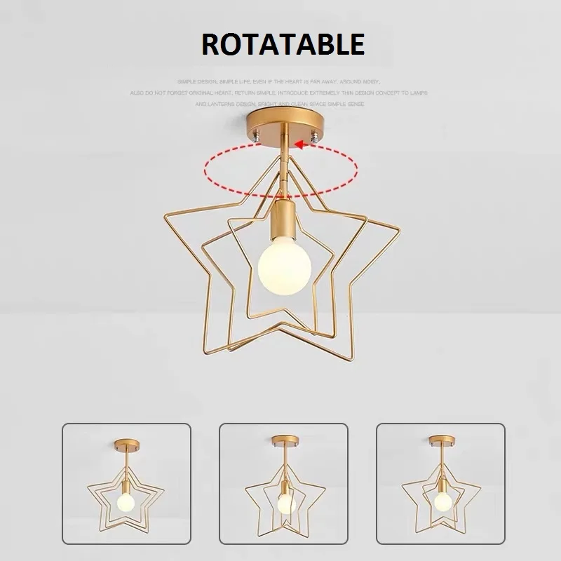 Роскошный золотистый потолочный светильник LukLoy со звездами в коридоре украшение