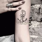 Водостойкая Временная тату-наклейка морской пиратский якорь поддельные тату флэш-тату на запястье ножная рука для девушек женщин и мужчин