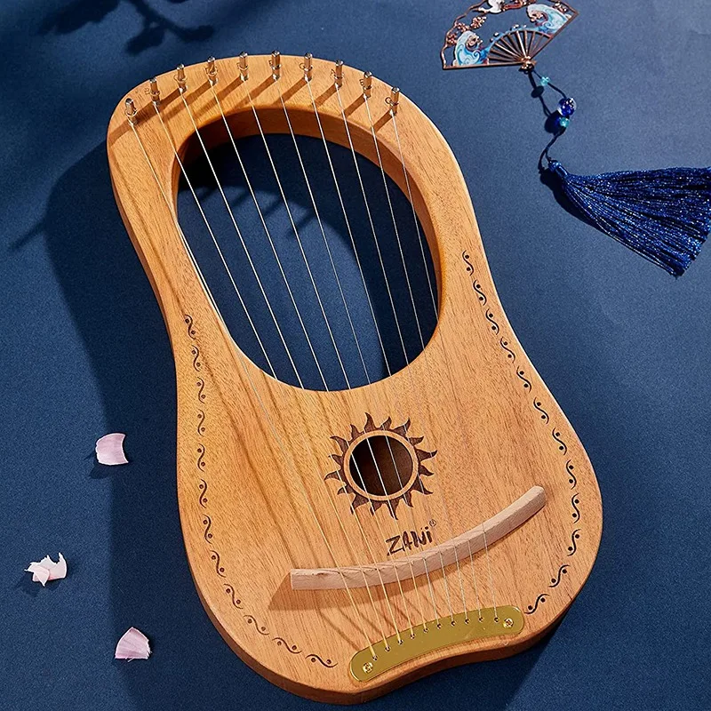 ZANi Lyre Harp Greek Violin 10 String Lyra with Carry Bag Tuning Wrench for Kids Beginner Music Lovers Adult Etc | Спорт и