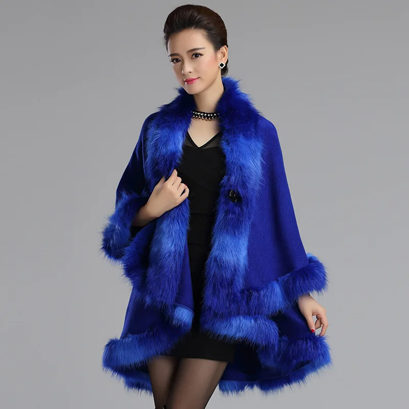 Новинка осенне-зимние накидки пончо женское модное длинное пальто с воротником