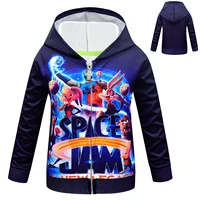 kids space jam cartoon spring hooded sweater big boy boys girls childrens zipper hoodie autumn jacket