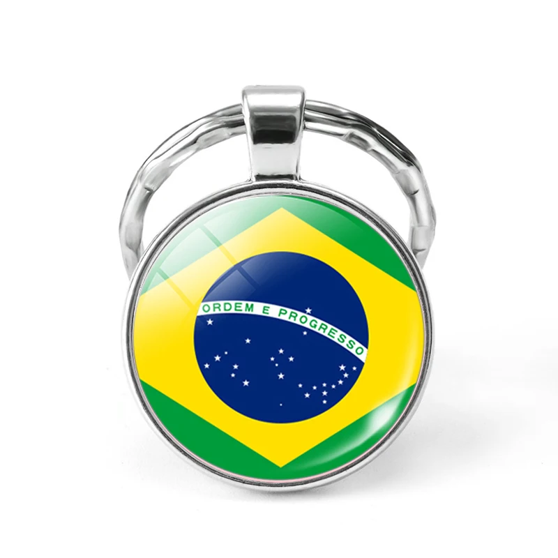 Флаг США Великобритания Россия Испания брелок со стеклянным кабошоном ювелирный