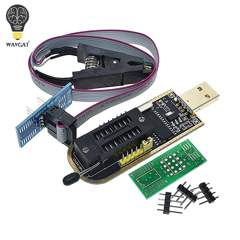 Официальный CH341A 24 25 серия EEPROM флэш-память биос USB программист модуль CH341 для SOIC8 SOP8 тестовый зажим для EEPROM 93CXX 25CXX 24CXX